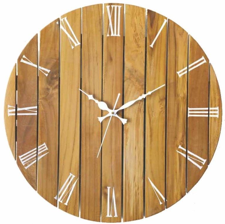 Big Round White Wooden Wall Clock 18320, Big Round Wall Clocks