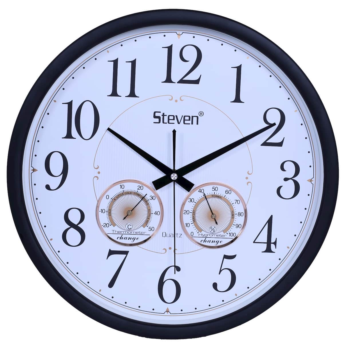 Analog Round Office Wall Clock-1505(BLACK) – Steven Quartz LLP